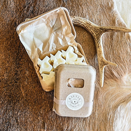 Sustainable package holding texas-shaped scented wax melts 