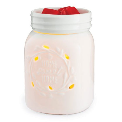warmer with red melts and white background
