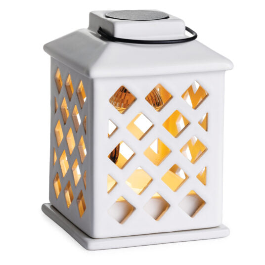 warmer with bulb on and white background